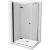 Mexen Lima sulankstoma dušo kabina 90 x 70 cm, skaidri, juoda + Flat dušo padėklas, baltas - 856-090-070-70-00-4010B