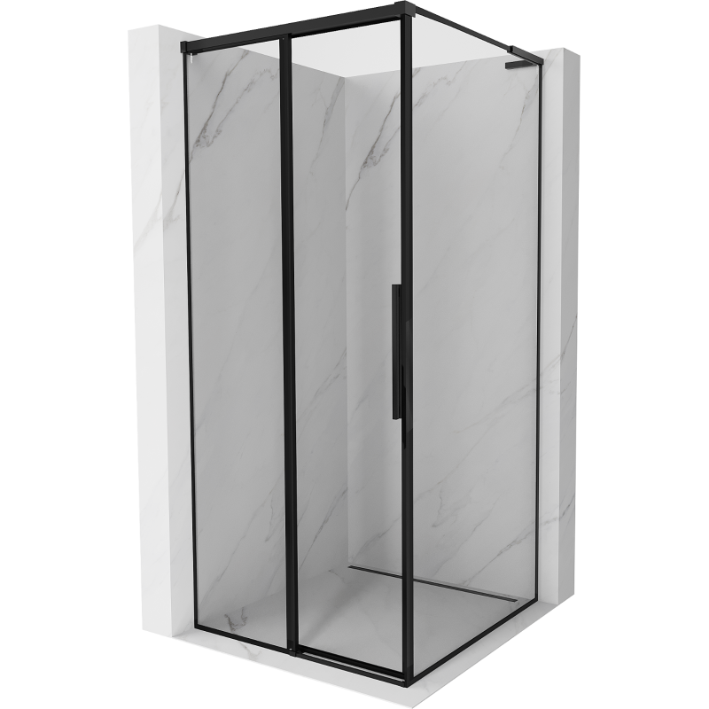 Mexen Rox L stumdomas kairinis dušo kabinas 95 x 95 cm, juoda rėmelis, juoda - 8C2L-095-095-70-70-L