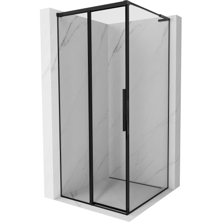 Mexen Rox L stumdomas kairinis dušo kabinas 95 x 95 cm, juoda rėmelis, juoda - 8C2L-095-095-70-70-L