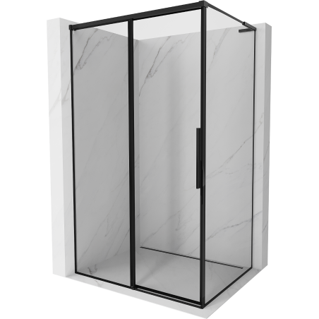 Mexen Rox L stumdomas kairysis dušo kabinas 105 x 120 cm, juodas rėmas, juodas - 8C2L-105-120-70-70-L
