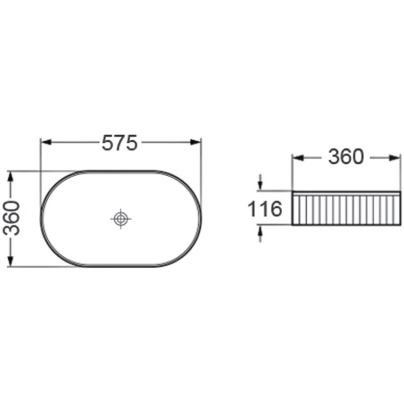 Mexen Grovo ant stalviršio rifliuota praustuvas 57 x 36 cm, juoda matinė - 22305785
