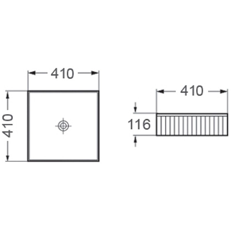 Mexen Grovo praustuvo indas, rifliuotas, 41 x 41 cm, juodos matinės - 22304185