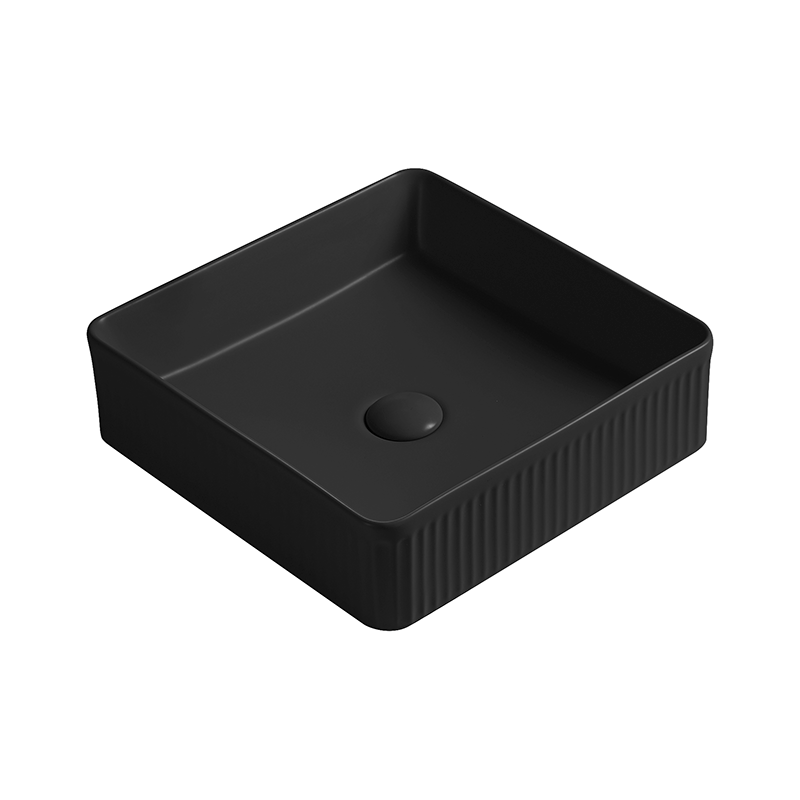 Mexen Grovo praustuvo indas, rifliuotas, 41 x 41 cm, juodos matinės - 22304185