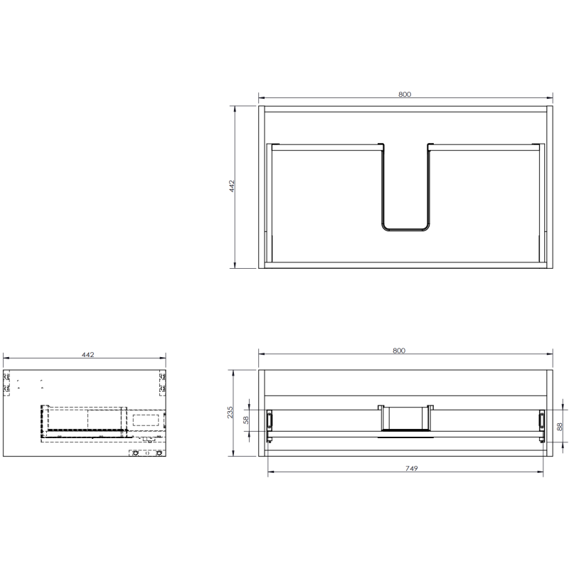 Mexen Orio vonios spintelė 80 cm su praustuvu Vela, 1 stalčius, balta blizgi - 91A10-08023-1-BF00-W23M00
