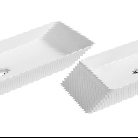 Mexen Grovo rifliuotas montuojamas ant stalviršio praustuvas 51 x 37 cm, baltas - 22305100