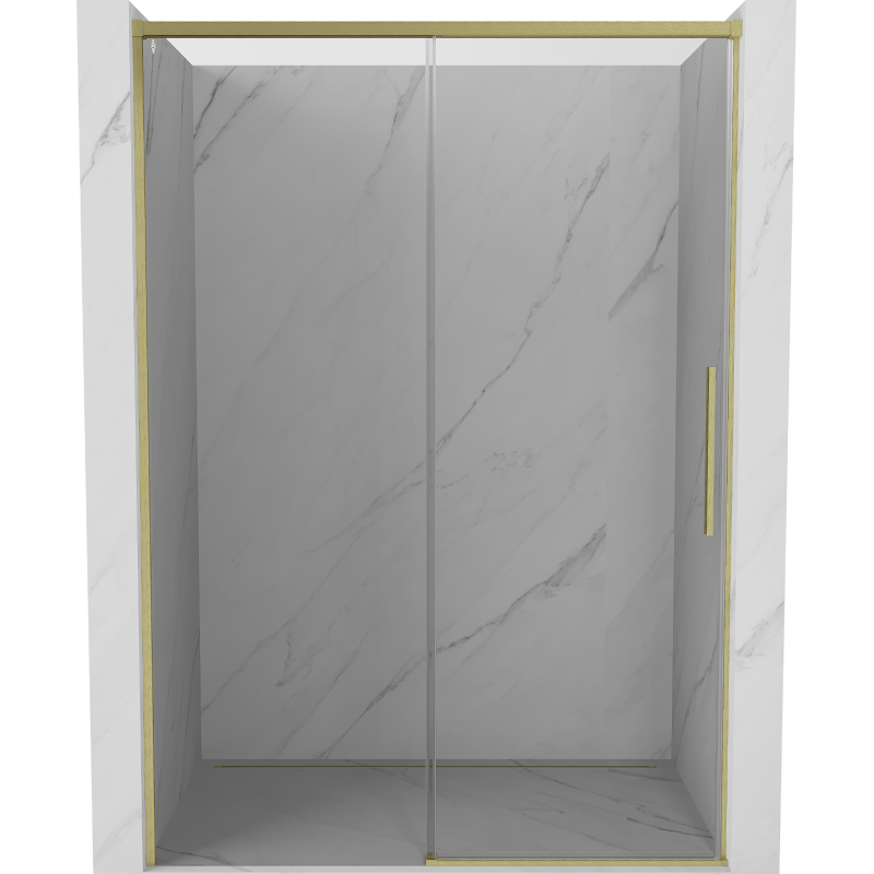 Mexen Rox stumdomos dušo durys 160 cm, skaidrios, auksinis šlifuotas - 8C2-160-000-55-00