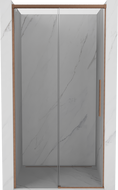 Mexen Rox stumdomos dušo durys 130 cm, permatomos, šlifuotas varis - 8C2-130-000-65-00