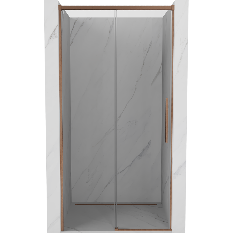 Mexen Rox stumdomos dušo durys 135 cm, skaidrios, šlifuotas varis - 8C2-135-000-65-00
