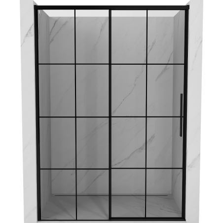 Mexen Rox slankiosios dušo durys kairės 160 cm, juodas tinklelis, juoda - 8C2-160-000-70-77-L