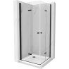 Mexen Lima Duo sulankstoma dušo kabina 90 x 90 cm, skaidri, juoda + Flat padėklas - 856-090-090-70-02-4010B