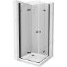 Mexen Lima Duo sulankstoma dušo kabina 90 x 90 cm, Skaidrus, Juoda + dušo padėklas Flat - 856-090-090-70-02-4010B