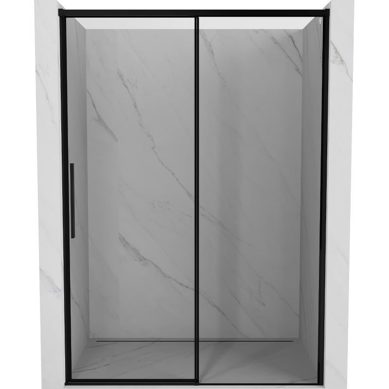 Mexen Rox stumdomos dešinės dušo durys, 150 cm, juodas rėmas, juoda - 8C2-150-000-70-70-P