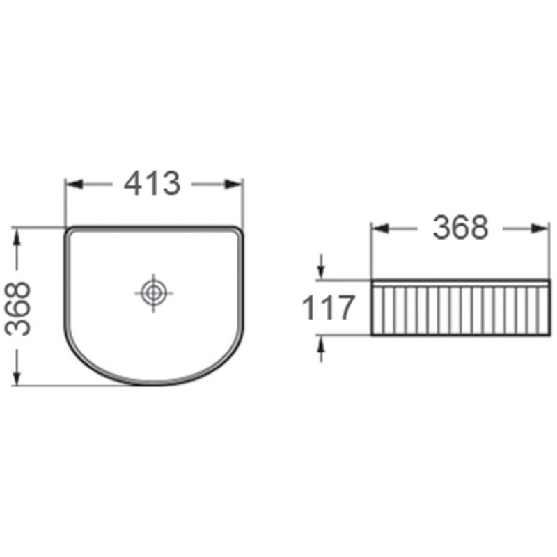 Mexen Grovo stalviršio obliuota kriauklė 41 x 36 cm, balta - 22304200