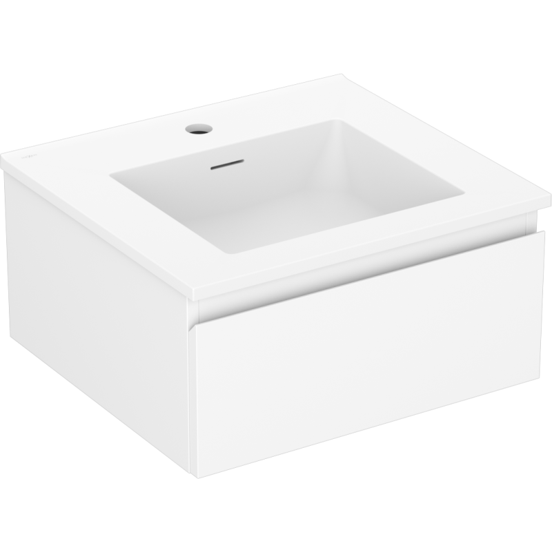 Mexen Orio vonios spintelė 50 cm su Otis praustuvu, 1 stalčius, balta matinė - 91A10-05023-1-BF01-W18M01