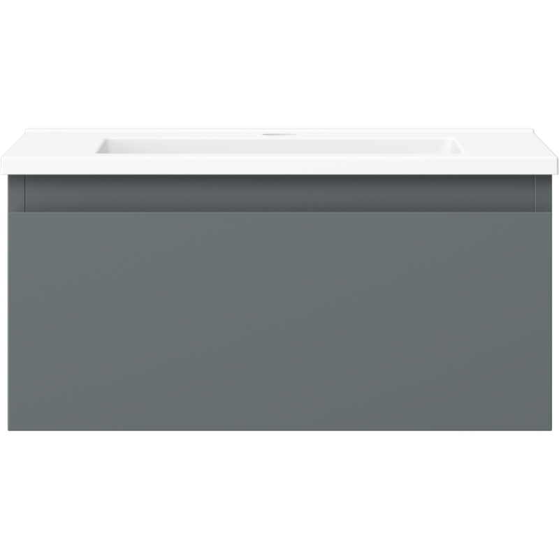 Mexen Orio vonios spintelė 50 cm su Otis praustuvu, 1 stalčius, grafitas matinis/baltas matinis - 91A10-05023-1-BF66-W18M01