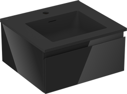 Mexen Orio vonios spintelė 50 cm su kriaukle Otis, 1 stalčius, juodas blizgus/juodas matinis - 91A10-05023-1-BF70-W18M71