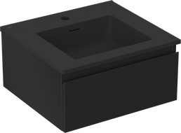 Mexen Orio vonios kambario spintelė 50 cm su Otis praustuvu, 1 stalčius, juodas matinis - 91A10-05023-1-BF71-W18M71