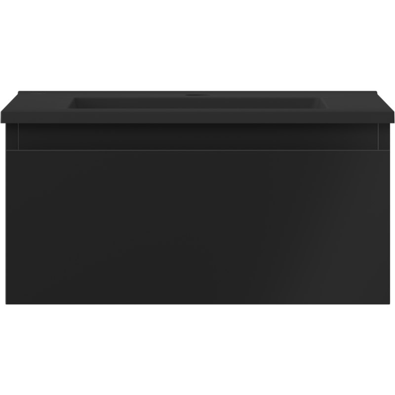 Mexen Orio vonios kambario spintelė 50 cm su Otis praustuvu, 1 stalčius, juodas matinis - 91A10-05023-1-BF71-W18M71