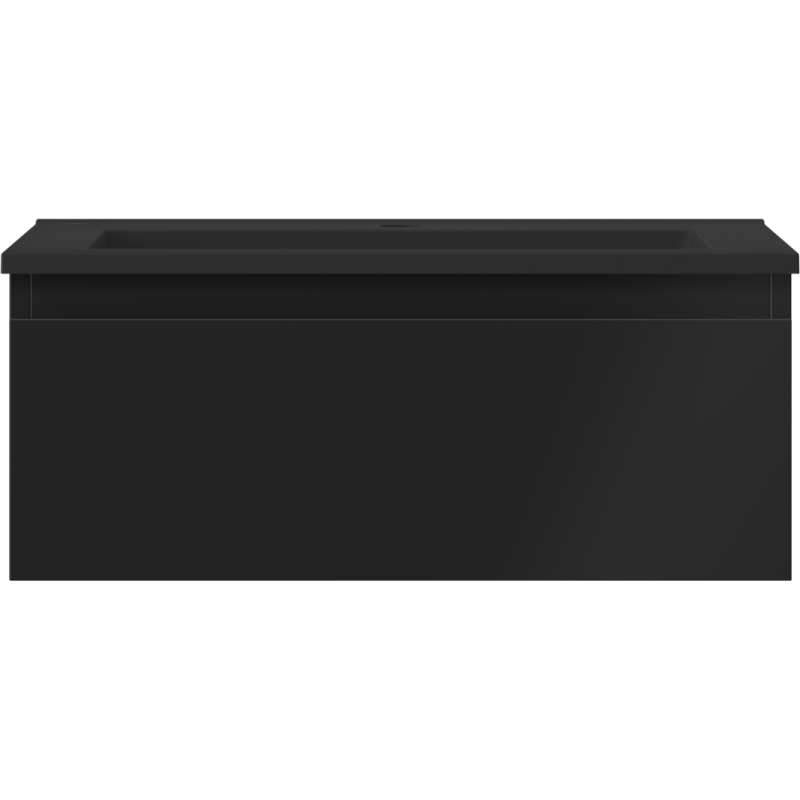 Mexen Orio vonios spintelė 60 cm su Otis kriaukle, 1 stalčius, juoda matinė - 91A10-06023-1-BF71-W18M71