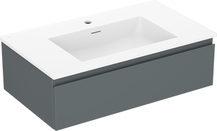 Mexen Orio vonios spintelė 80 cm su kriaukle Otis, 1 stalčius, grafito matinė/balta matinė - 91A10-08023-1-BF66-W18M01