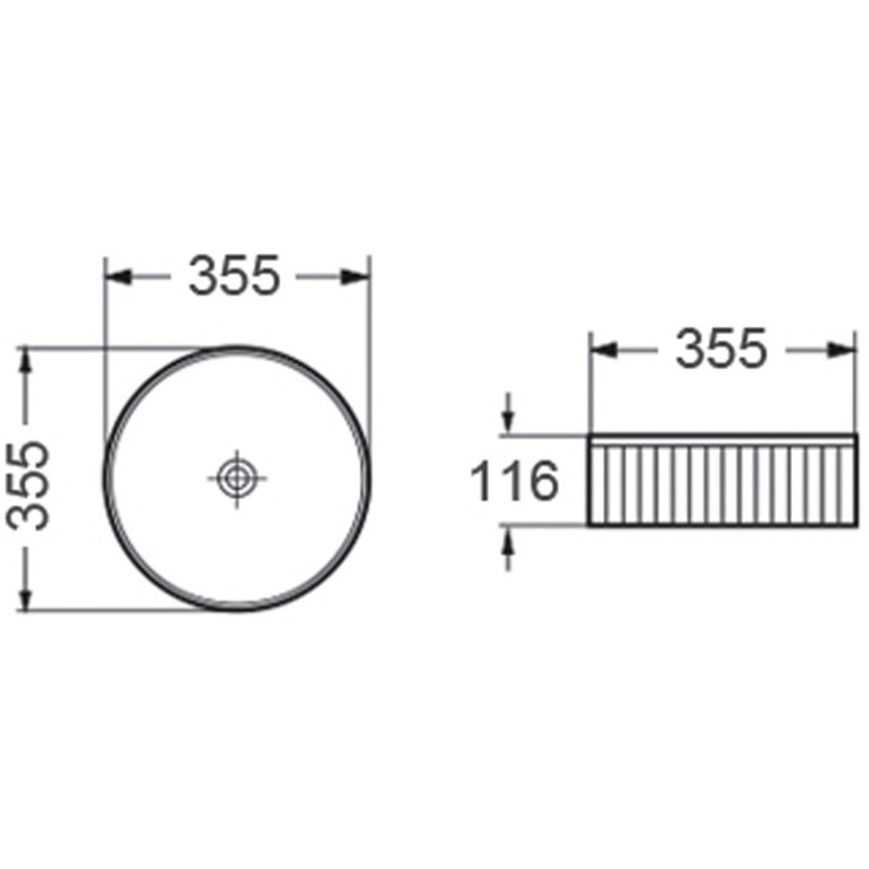 Mexen Grovo įleidžiama į stalviršį rumbuota kriauklė 35 x 35 cm, juoda matinė - 22303585