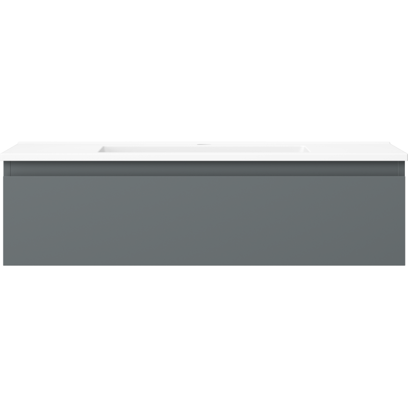 Mexen Orio vonios spintelė 90 cm su Otis praustuvu, 1 stalčius, matinė grafito / matinė balta - 91A10-09023-1-BF66-W18M01