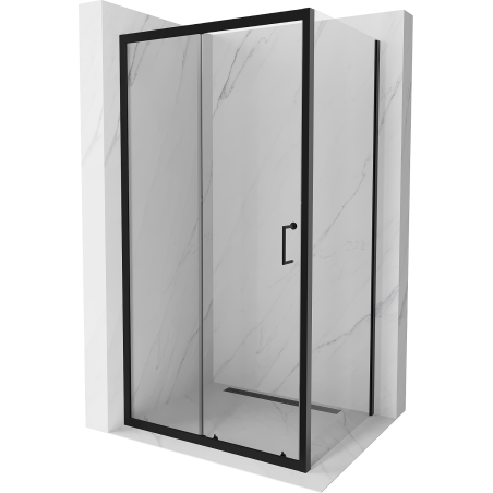 Mexen Apia stumdoma dušo kabina 120 x 90 cm, Skaidrus, Juoda - 840-120-090-70-00