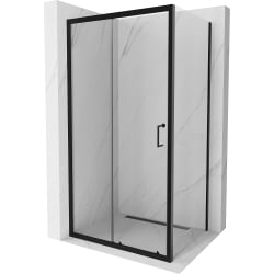 Mexen Apia stumdoma dušo kabina 120 x 80 cm, Skaidrus, Juoda - 840-120-080-70-00