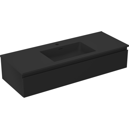 Mexen Orio vonios spintelė 120 cm su Otis praustuvu, 1 stalčius, juodas matinis - 91A10-12023-1-BF71-W18M71