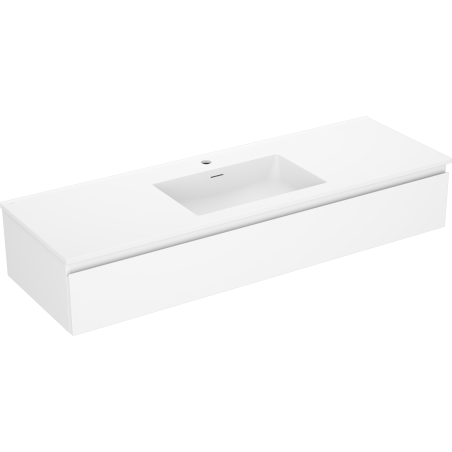 Mexen Orio vonios spintelė 140 cm su praustuvu Otis, 1 stalčius, balta matinė - 91A10-14023-1-BF01-W18M01