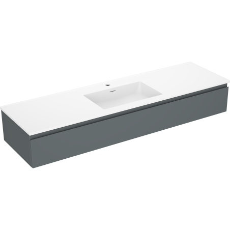 Mexen Orio vonios spintelė 160 cm su Otis kriaukle, 1 stalčius, grafito matinė/balta matinė - 91A10-16023-1-BF66-W18M01