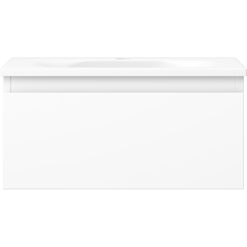 Mexen Orio vonios spintelė 50 cm su praustuvu Vela, 1 stalčius, balta matinė - 91A10-05023-1-BF01-W23M01