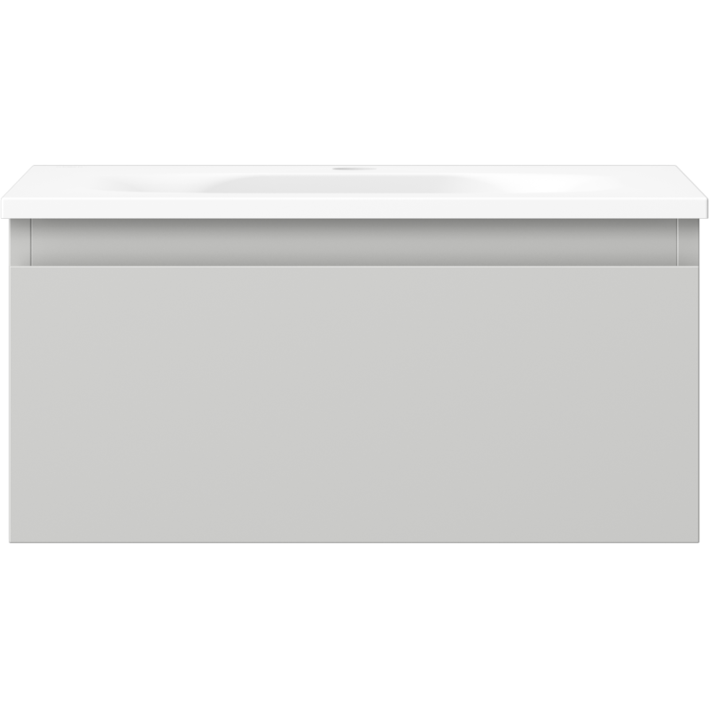 Mexen Orio vonios spintelė 50 cm su kriaukle Vela, 1 stalčius, pilka matinė/balta matinė - 91A10-05023-1-BF62-W23M01