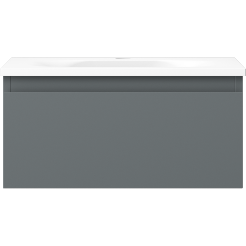 Mexen Orio vonios kambario spintelė 50 cm su kriaukle Vela, 1 stalčius, grafito matinė/balta matinė - 91A10-05023-1-BF66-W23M01