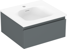 Mexen Orio vonios kambario spintelė 50 cm su kriaukle Vela, 1 stalčius, grafito matinė/balta matinė - 91A10-05023-1-BF66-W23M01