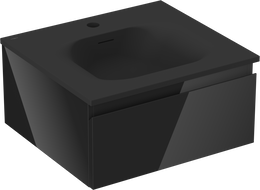 Mexen Orio vonios spintelė 50 cm su praustuvu Vela, 1 stalčius, juodas blizgesys/juodas matinis - 91A10-05023-1-BF70-W23M71