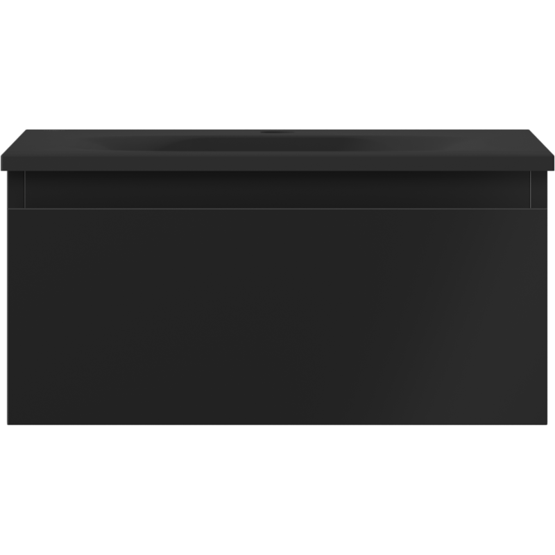 Mexen Orio vonios kambario spintelė 50 cm su Vela praustuvu, 1 stalčius, juodas matinis - 91A10-05023-1-BF71-W23M71