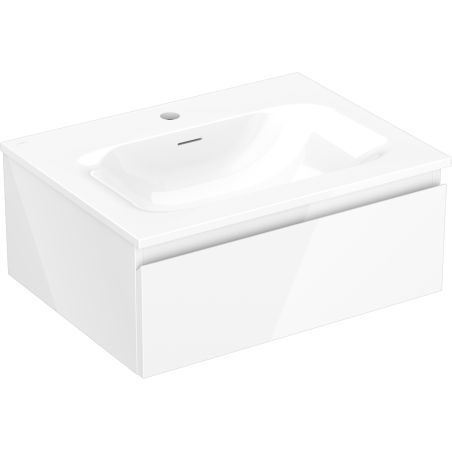 Mexen Orio vonios spintelė 60 cm su praustuvu Vela, 1 stalčius, blizgi balta - 91A10-06023-1-BF00-W23M00