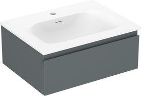 Mexen Orio vonios spintelė Vela 60 cm su praustuvu, 1 stalčius, matinė grafito/balta mat - 91A10-06023-1-BF66-W23M01