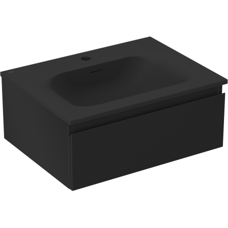 Mexen Orio vonios spintelė 60 cm su kriaukle Vela, 1 stalčius, juoda matinė - 91A10-06023-1-BF71-W23M71