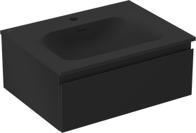 Mexen Orio vonios spintelė 60 cm su kriaukle Vela, 1 stalčius, juoda matinė - 91A10-06023-1-BF71-W23M71