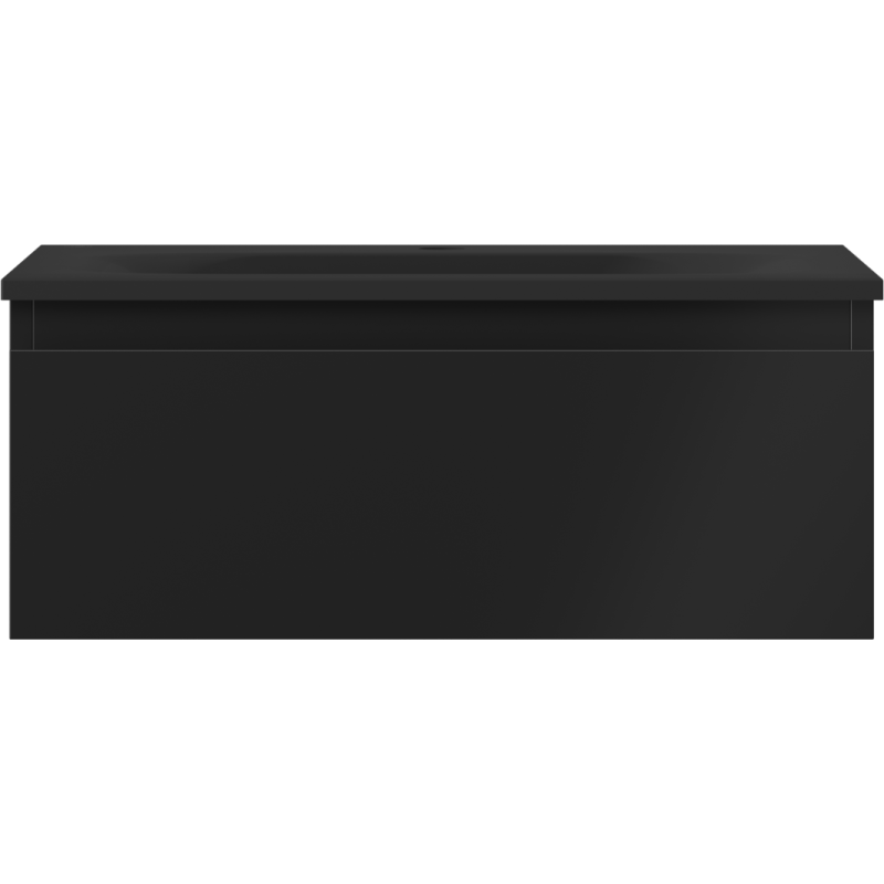 Mexen Orio vonios spintelė 60 cm su kriaukle Vela, 1 stalčius, juoda matinė - 91A10-06023-1-BF71-W23M71