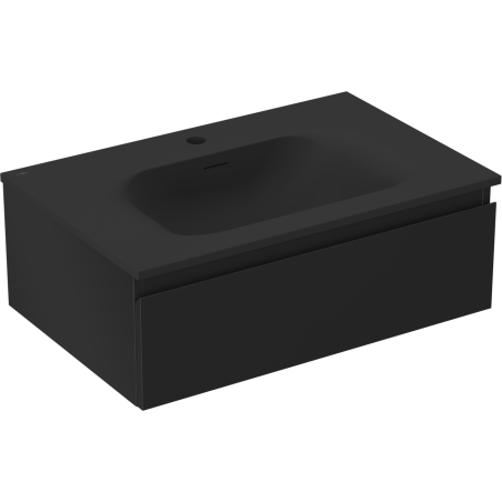 Mexen Orio vonios kambario spintelė 70 cm su Vela praustuvu, 1 stalčius, juoda matinė - 91A10-07023-1-BF71-W23M71