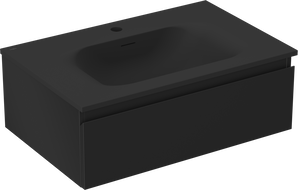 Mexen Orio vonios kambario spintelė 70 cm su Vela praustuvu, 1 stalčius, juoda matinė - 91A10-07023-1-BF71-W23M71