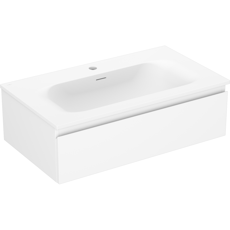 Mexen Orio vonios spintelė 80 cm su Vela praustuvu, 1 stalčius, balta matinė - 91A10-08023-1-BF01-W23M01