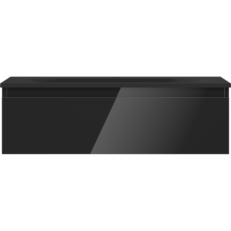 Mexen Orio vonios spintelė 80 cm su praustuvu Vela, 1 stalčius, juodas blizgus/juodas matinė - 91A10-08023-1-BF70-W23M71