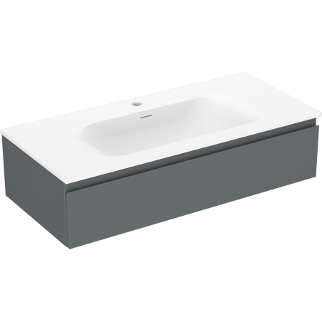 Mexen Orio vonios spintelė 100 cm su Velos kriaukle, 1 stalčius, matinė grafito/balta matinė - 91A10-10023-1-BF66-W23M01