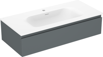 Mexen Orio vonios spintelė 100 cm su Velos kriaukle, 1 stalčius, matinė grafito/balta matinė - 91A10-10023-1-BF66-W23M01