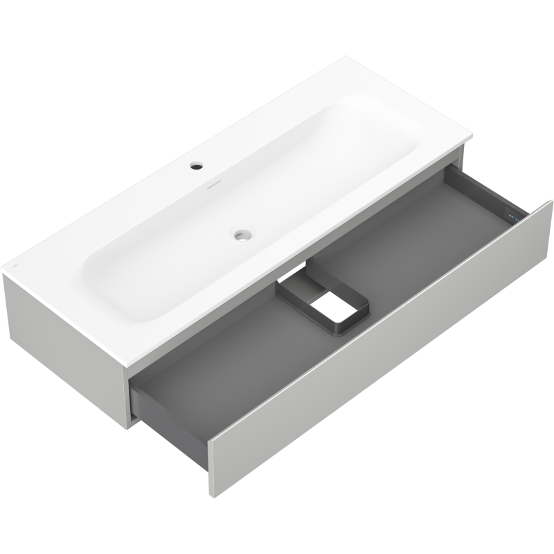 Mexen Orio vonios spintelė 120 cm su kriaukle Vela, 1 stalčius, pilka matinė/balta matinė - 91A10-12023-1-BF62-W23M01