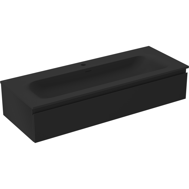 Mexen Orio vonios spintelė 120 cm su praustuvu Vela, 1 stalčius, juodas matinis - 91A10-12023-1-BF71-W23M71